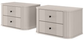 Stenski komplet dveh nočnih omaric Vesper 56 2SZ - kašmir, črne ročaji