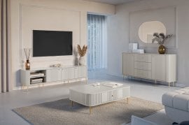 Dnevna soba in spalnica Vesper - kašmir, na zlatih nogah