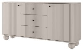 Komoda Vesper 160 2D3SZ - kašmir, na okroglih nogah, črne ročaji