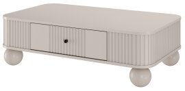 Klubska miza Vesper 100 - kašmir, na okroglih nogah, črne ročaji