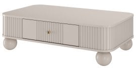 Klubska miza Vesper 100 - kašmir, na okroglih nogah, zlate ročaji