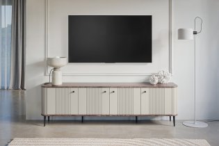 Bogart - TV komoda Vesper 187 4D - kašmir/oreh, na črnih nogah