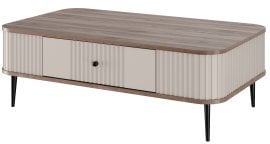 Klubska miza Vesper 100 - kašmir/oreh, na črnih nogah