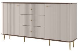 Komoda Vesper 160 2D3SZ - kašmir/oreh, na zlatih nogah