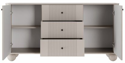 Bogart - Komoda Vesper 160 2D3SZ - kašmir/oreh, na okroglih nogah, črne ročaji