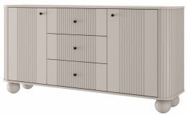 Komoda Vesper 160 2D3SZ - kašmir/oreh, na okroglih nogah, črne ročaji