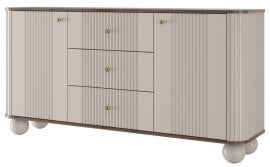 Komoda Vesper 160 2D3SZ - kašmir/oreh, na okroglih nogah, zlate ročaji