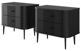 Komplet dveh nočnih omaric Vesper 56 2SZ - črn, na črnih nogah