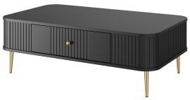 Klubska miza Vesper 100 - črna, na zlatih nogah