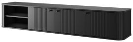 Stenska TV komoda Vesper 187 3D - črna, črne ročaji