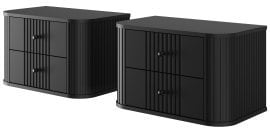 Stenski komplet dveh nočnih omaric Vesper 56 2SZ - črn, črne ročaji