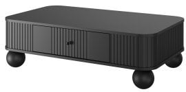 Klubska miza Vesper 100 - črna, na okroglih nogah, črne ročaji