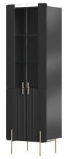 Vitrina Malmi 60 4D - črna, zlate noge