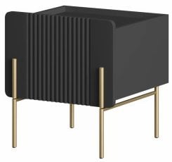 Nočna omarica Malmi 45 1SZ - črna, zlate noge