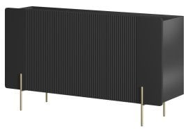 Komoda Malmi 150 3D - črna, zlate noge