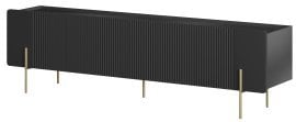 TV komoda Malmi RTV 200 2D2SZ - črna, zlate noge