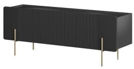 TV komoda Malmi 150 2D1SZ - črna, zlate noge