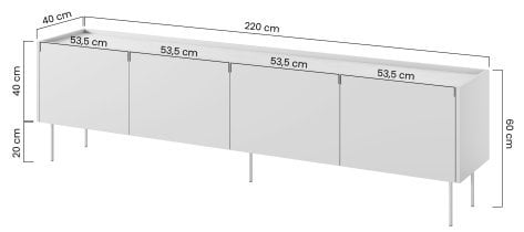 Bogart - TV komoda Desin 220 4D - kašmir