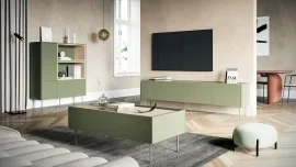 Dnevna soba in spalnica Desin - olivno zelena