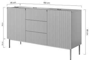 Bogart - Komoda Nicole 150 2D3SZ - bela