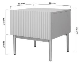 Bogart - Nočna omarica Nicole 46 1SZ - bela