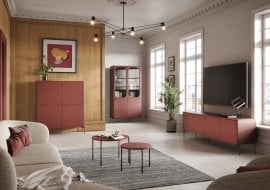 Dnevna soba in spalnica Sonatia - burgundsko rdeča