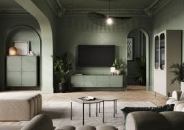 Dnevna soba in spalnica Sonatia - olivno zelena