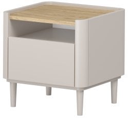 Nočna omarica Elivo 50 1SZ z nogicami - kašmir/naoljen hrast  