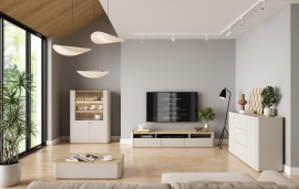 Dnevna soba in spalnica Elivo - kašmir/naoljen hrast