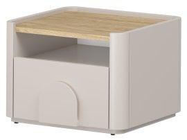 Nočna omarica Amilio 50 1SZ - kašmir/hrast naoljeni/ročaji kašmir