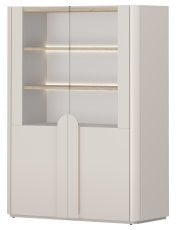 Vitrina Amilio 100 2D - kašmir/hrast naoljeni/ročaji kašmir