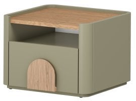 Nočna omarica Amilio 50 1SZ - evkaliptus/hrast baltic dune/ročaji hrast naravni