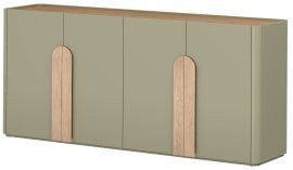 Komoda Amilio 200 4D - evkaliptus/hrast baltic dune/ročaji hrast naravni