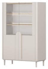 Vitrina Amilio 100 2D z nogicami - kašmir/hrast naoljeni/ročaji kašmir