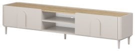 TV komoda Amilio 220 1K1SZ z nogicami - kašmir/hrast naoljeni/ročaji kašmir