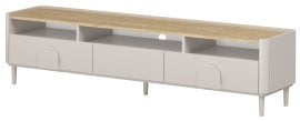 TV komoda Amilio 200 1K2SZ z nogicami - kašmir/hrast naoljeni/ročaji kašmir