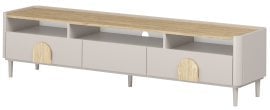TV komoda Amilio 200 1K2SZ z nogicami - kašmir/hrast naoljeni/ročaji svetli hrast