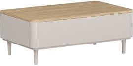 Klubska miza Amilio z nogicami - kašmir/hrast naoljeni