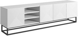 TV komoda s policami Asha 200 5D (kovinski okvirj)- bela 
