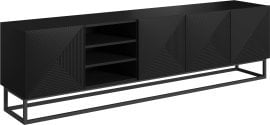 TV komoda s policami Asha 200 5D (kovinski okvirj) - črna