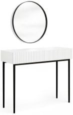 Miza za ličenje z ogledalom Nicole 60 cm - bela