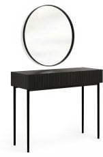 Miza za ličenje z ogledalom Nicole 80 cm - črna