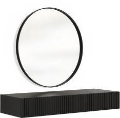 Stenska miza za ličenje z ogledalom Nicole 80 cm - črna