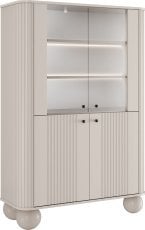 Vitrina Vesper - kašmir, na okroglih nogah, črne ročaji