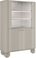 Vitrina Vesper - kašmir, na okroglih nogah, zlate ročaji