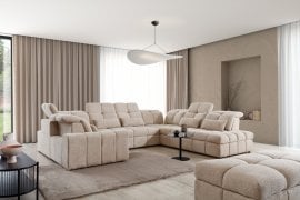 Sedežna garnitura v U obliki z električnim pomikom sedišča Magnelio U