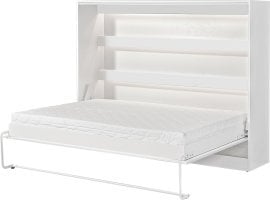 Vodoravna postelja v omari Perfect 140x200 cm - bela