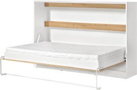 Vodoravna postelja v omari Perfect 120x200 cm - hrast