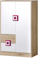  Visoka komoda Nico 7 - hrast/roza