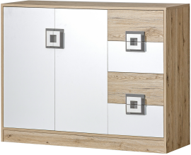 Komoda Nico 8 - hrast/siva